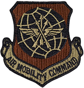USAF Air Mobility Command Spice Brown OCP Scorpion Shoulder Patch With Velcro